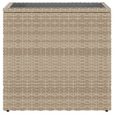 vidaXL Tuinbijzettafel met glazen blad 58x27,5x55 cm poly rattan zwart