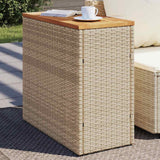 vidaXL Tuinbijzettafel met glazen blad 58x27,5x55 cm poly rattan zwart