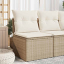 vidaXL Tuinstoel zonder armleuningen met kussens zwart poly rattan