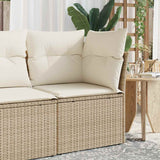 vidaXL Tuinstoel zonder armleuningen met kussens zwart poly rattan