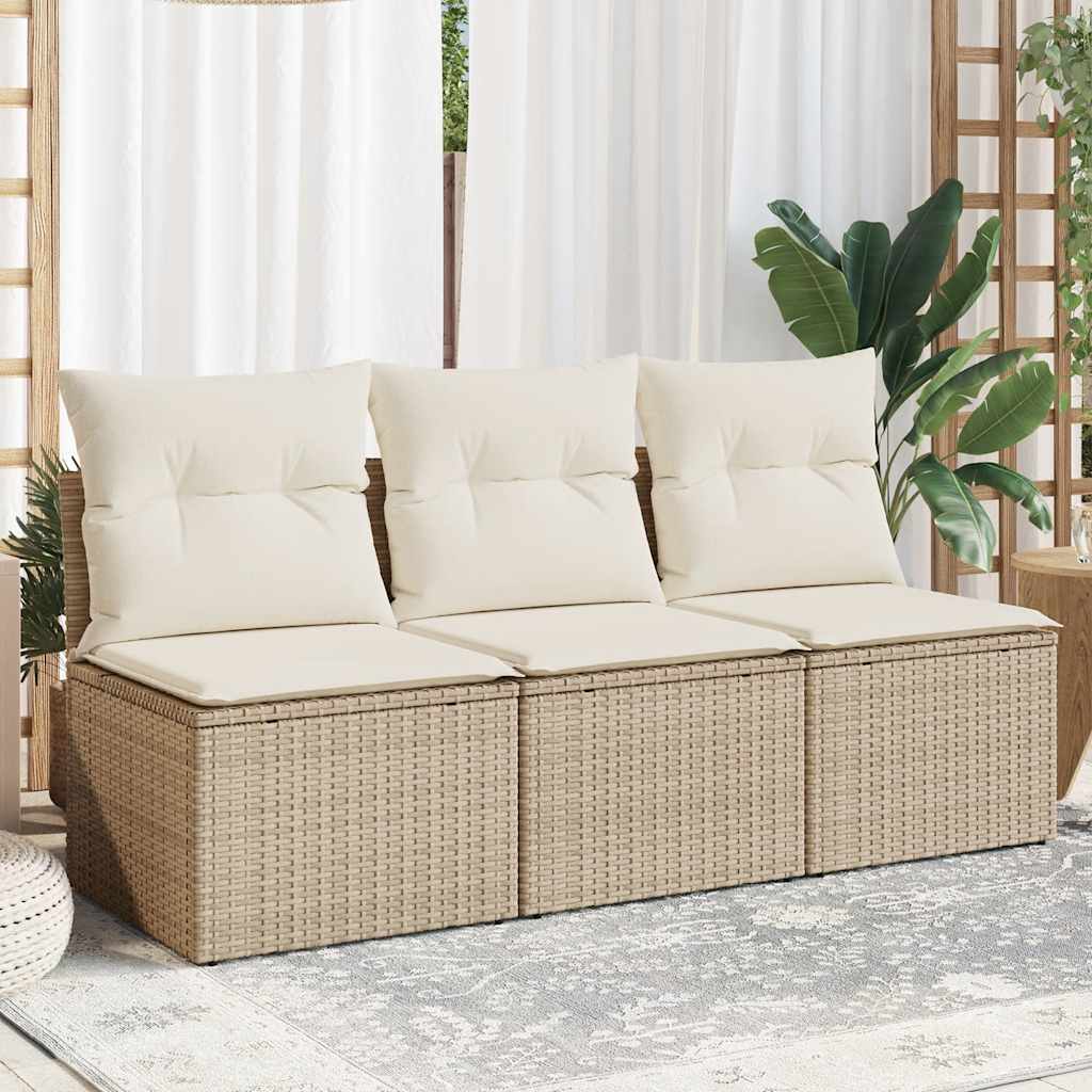 vidaXL Tuinstoel zonder armleuningen met kussens zwart poly rattan