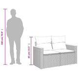 vidaXL Tuinbank met kussens 2-zits zwart poly rattan