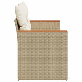 vidaXL Tuinbank met kussens 2-zits zwart poly rattan