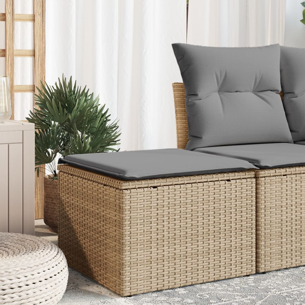 vidaXL Tuinkruk met kussen zwart 55x55x37 cm poly rattan