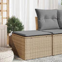 vidaXL Tuinkruk met kussen zwart 55x55x37 cm poly rattan