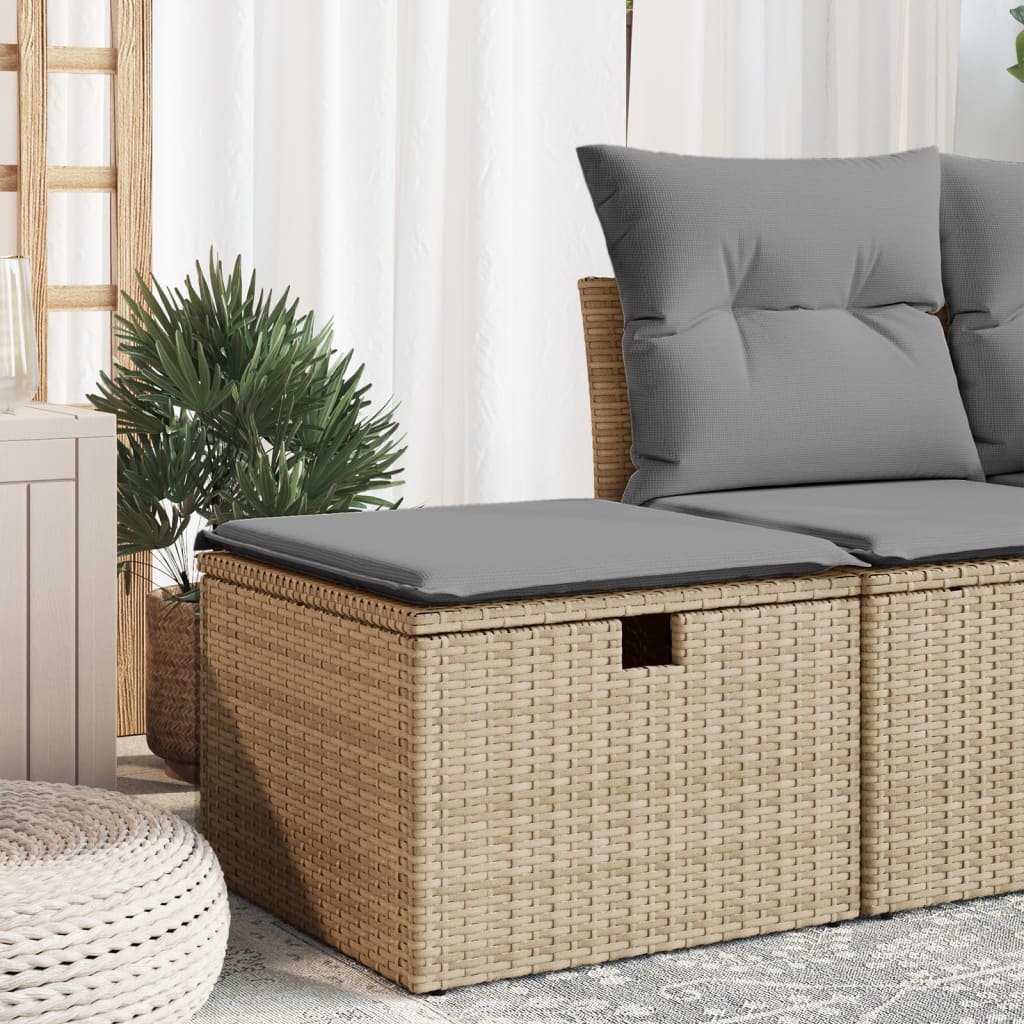 vidaXL Tuinkruk met kussen zwart 55x55x37 cm poly rattan