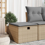 vidaXL Tuinkruk met kussen zwart 55x55x37 cm poly rattan