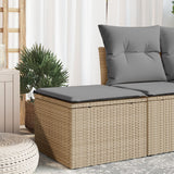 vidaXL Tuinkruk met kussen zwart 55x55x37 cm poly rattan