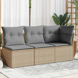 vidaXL Tuinstoel zonder armleuningen met kussens zwart poly rattan