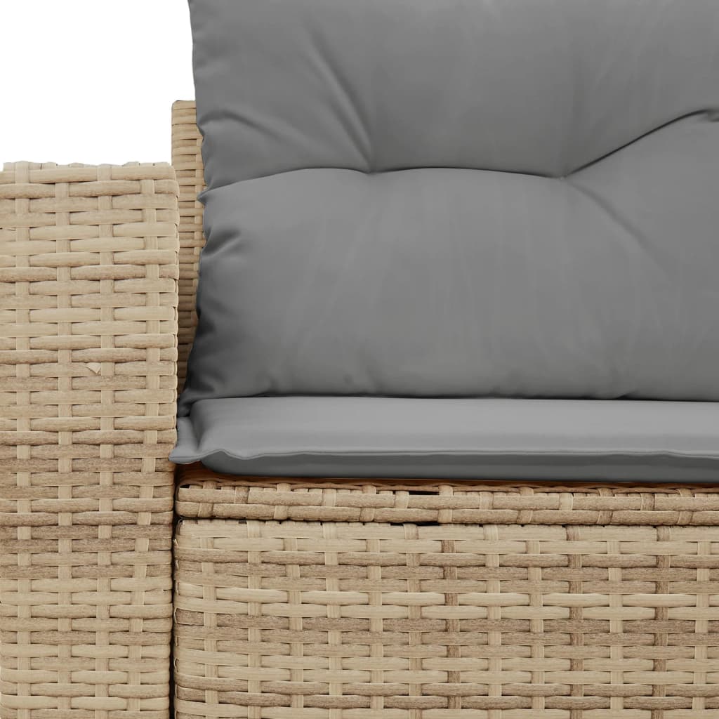 vidaXL Tuinbank met kussens 2-zits zwart poly rattan
