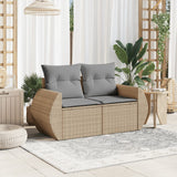 vidaXL Tuinbank 2-zits met kussens poly rattan zwart