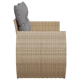 vidaXL Tuinbank 2-zits met kussens poly rattan zwart