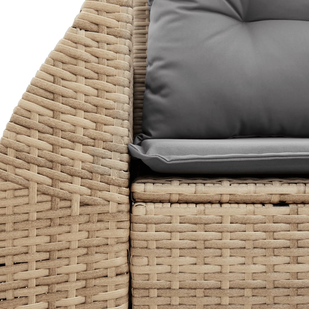vidaXL Tuinbank 2-zits met kussens poly rattan zwart
