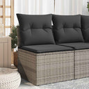 vidaXL Tuinbank zonder armleuningen met kussens zwart poly rattan