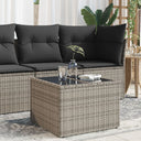 vidaXL Tuintafel met glazen blad zwart 55x55x37 cm poly rattan