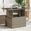 vidaXL Tuintafel met glazen blad 100x55x73 cm poly rattan zwart