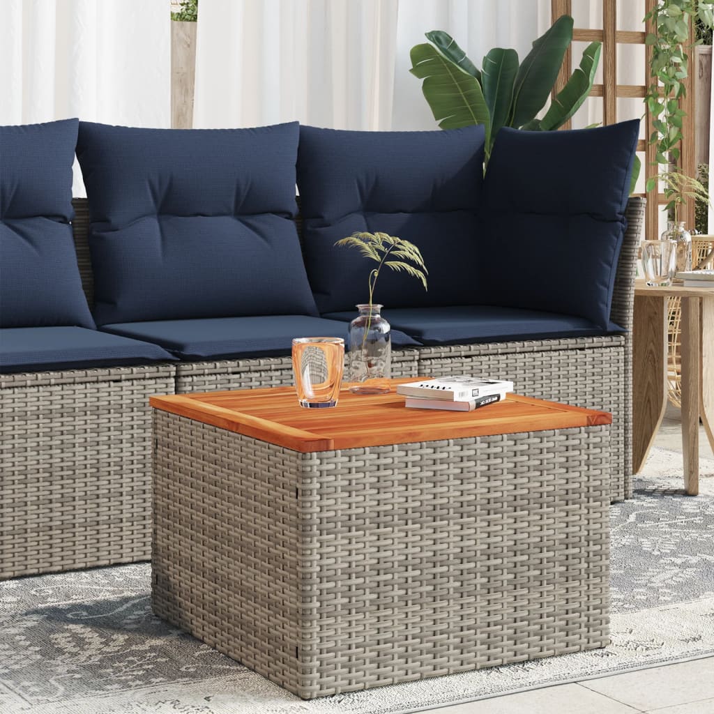 vidaXL Tuintafel met glazen blad zwart 55x55x37 cm poly rattan