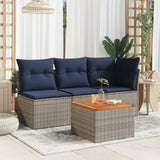 vidaXL Tuintafel met glazen blad zwart 55x55x37 cm poly rattan