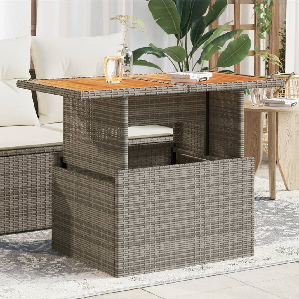 vidaXL Tuintafel met glazen blad 100x55x73 cm poly rattan zwart