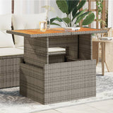 vidaXL Tuintafel met glazen blad 100x55x73 cm poly rattan zwart