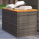 vidaXL Garden Side Tables 2 pcs 55x34x37 cm Wood Poly Rattan Black