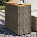 vidaXL Tuinbijzettafel met glazen blad 58x27,5x55 cm poly rattan zwart