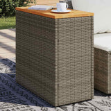 vidaXL Tuinbijzettafel met glazen blad 58x27,5x55 cm poly rattan zwart