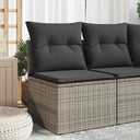 vidaXL Tuinstoel zonder armleuningen met kussens zwart poly rattan