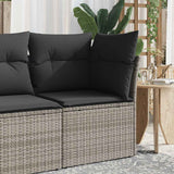 vidaXL Tuinstoel zonder armleuningen met kussens zwart poly rattan