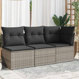 vidaXL Tuinstoel zonder armleuningen met kussens zwart poly rattan