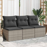 vidaXL Tuinstoel zonder armleuningen met kussens zwart poly rattan