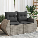 vidaXL Tuinbank 2-zits met kussens poly rattan zwart