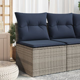 vidaXL Tuinbank 2-zits met kussens poly rattan zwart