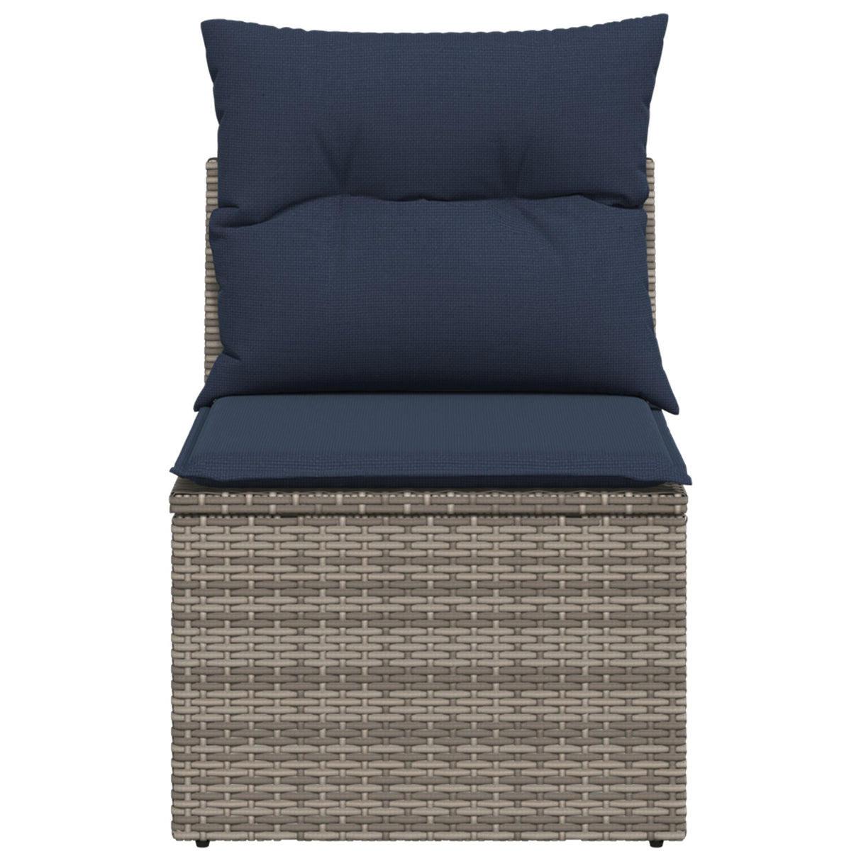 vidaXL Tuinbank 2-zits met kussens poly rattan zwart