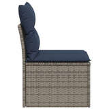 vidaXL Tuinbank 2-zits met kussens poly rattan zwart