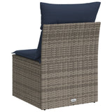 vidaXL Tuinbank 2-zits met kussens poly rattan zwart
