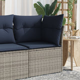 vidaXL Tuinbank 2-zits met kussens poly rattan zwart