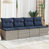 vidaXL Tuinbank 2-zits met kussens poly rattan zwart