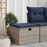 vidaXL Tuinkruk met kussen 55x55x37 cm poly rattan grijs
