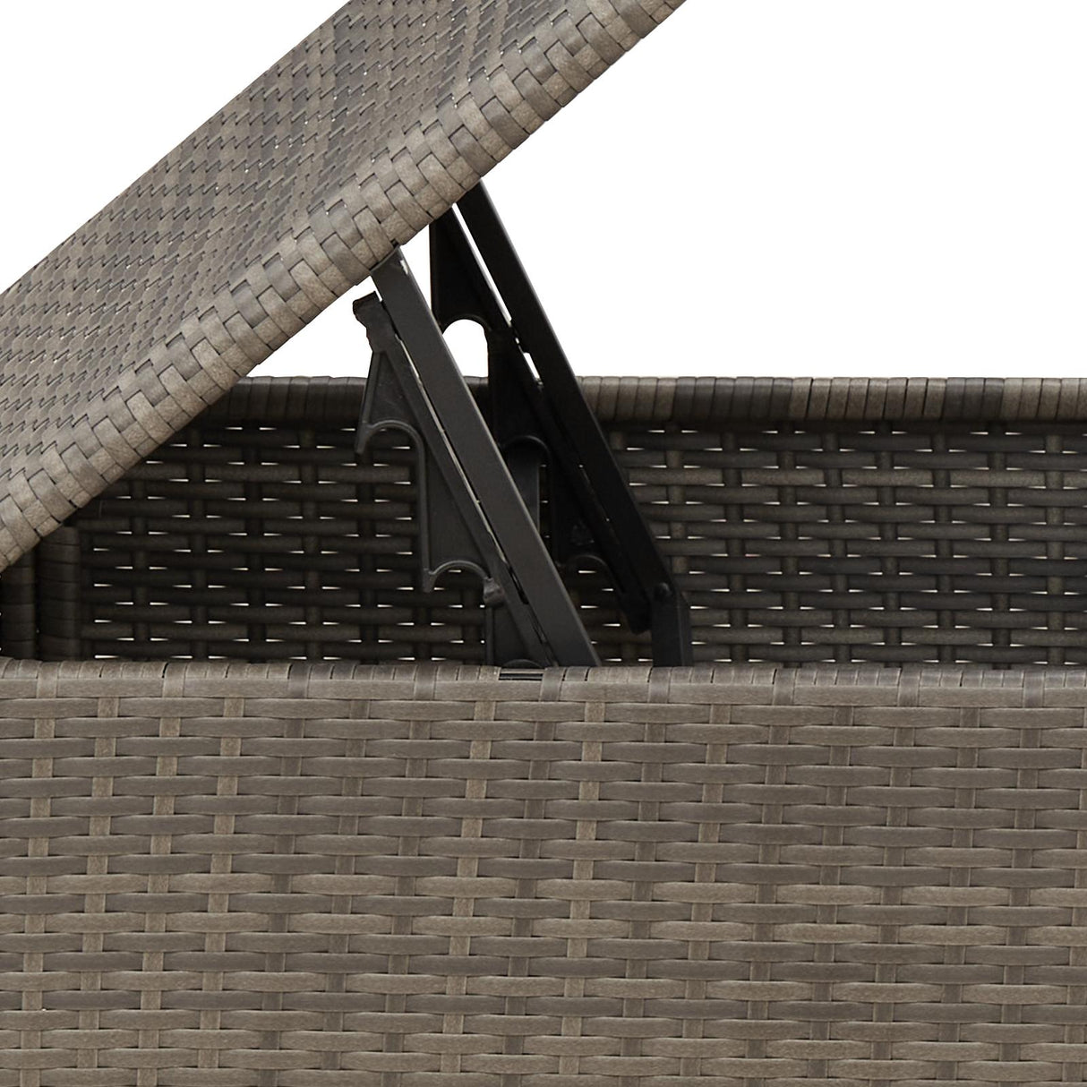 vidaXL Tuinkruk met kussen 55x55x37 cm poly rattan grijs