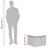 vidaXL Tuinkruk met kussen 55x55x37 cm poly rattan grijs