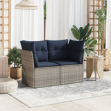 vidaXL Tuinbank 3-zits met kussens poly rattan zwart
