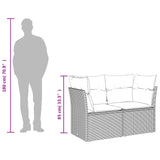 vidaXL Tuinbank 3-zits met kussens poly rattan zwart