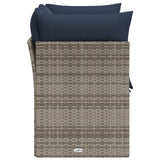 vidaXL Tuinbank 3-zits met kussens poly rattan zwart