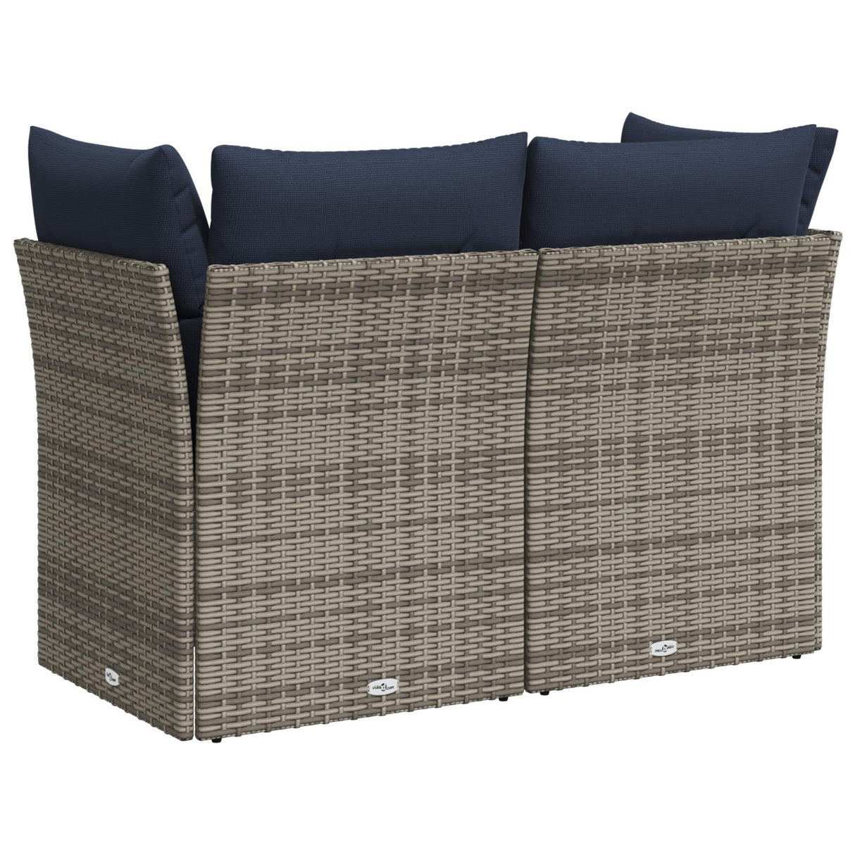 vidaXL Tuinbank 3-zits met kussens poly rattan zwart
