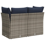 vidaXL Tuinbank 3-zits met kussens poly rattan zwart