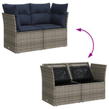 vidaXL Tuinbank 3-zits met kussens poly rattan zwart