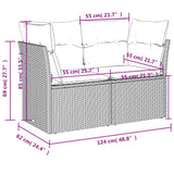 vidaXL Tuinbank 3-zits met kussens poly rattan zwart