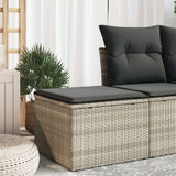 vidaXL Tuinkruk met kussen zwart 55x55x37 cm poly rattan