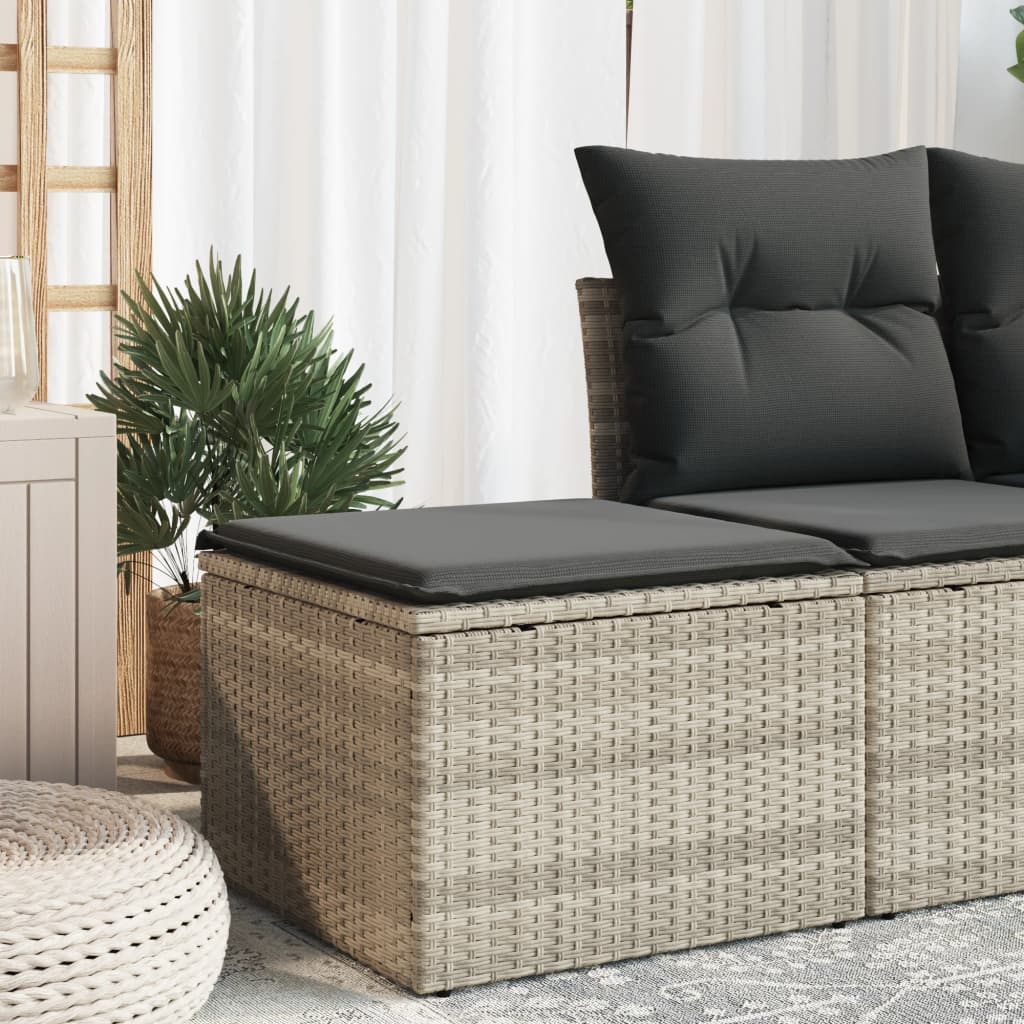 vidaXL Tuinkruk met kussen zwart 55x55x37 cm poly rattan